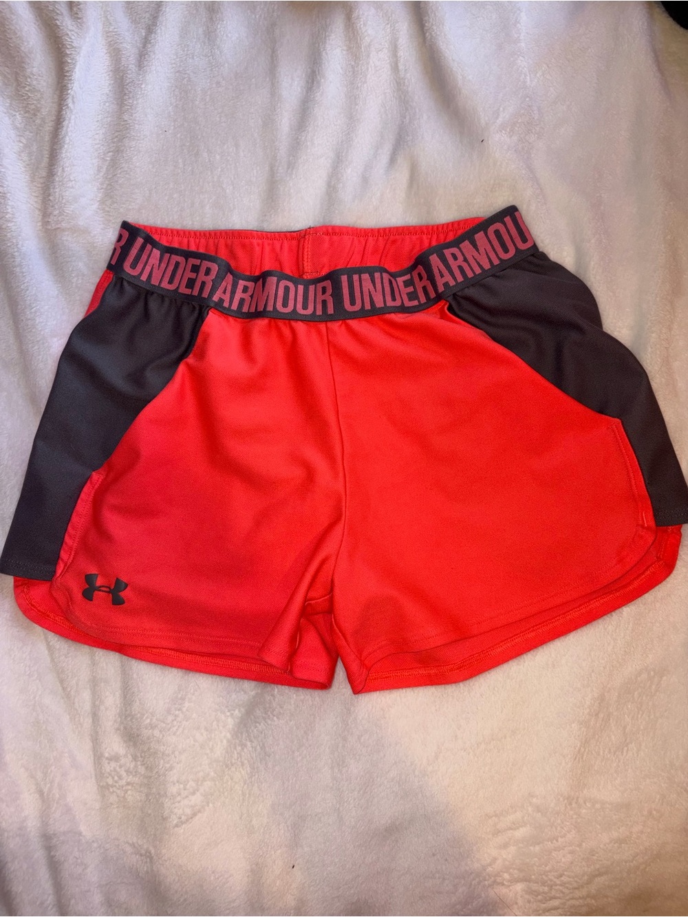 Under Armour Bright pink Workout Shorts with grey Trim